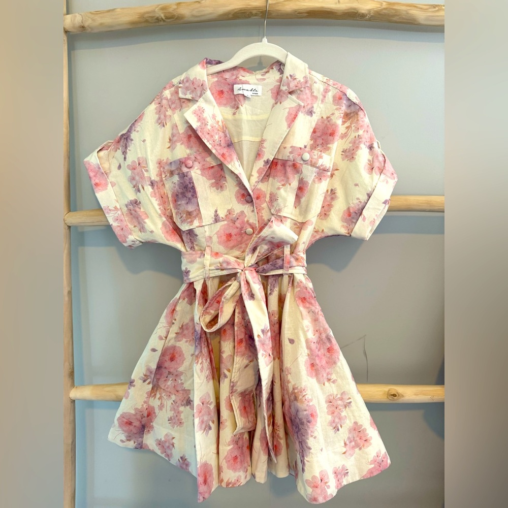 Amable Button Down Floral Mini Dress